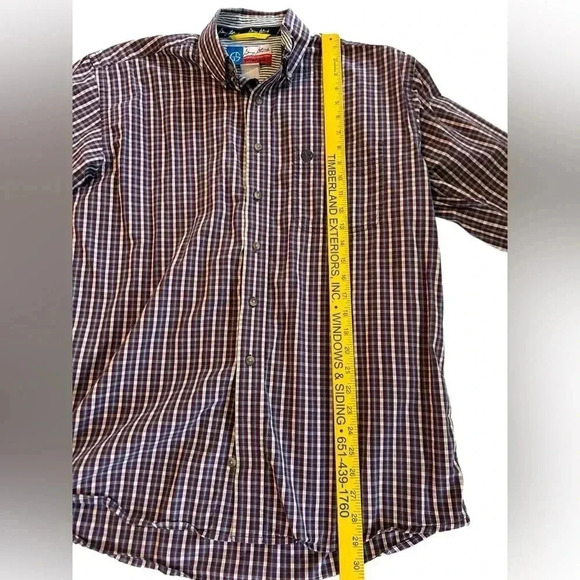 Wrangler George Strait Cowboy Cut Collection Plaid Button-up Purple Med See Note - Picture 7 of 10